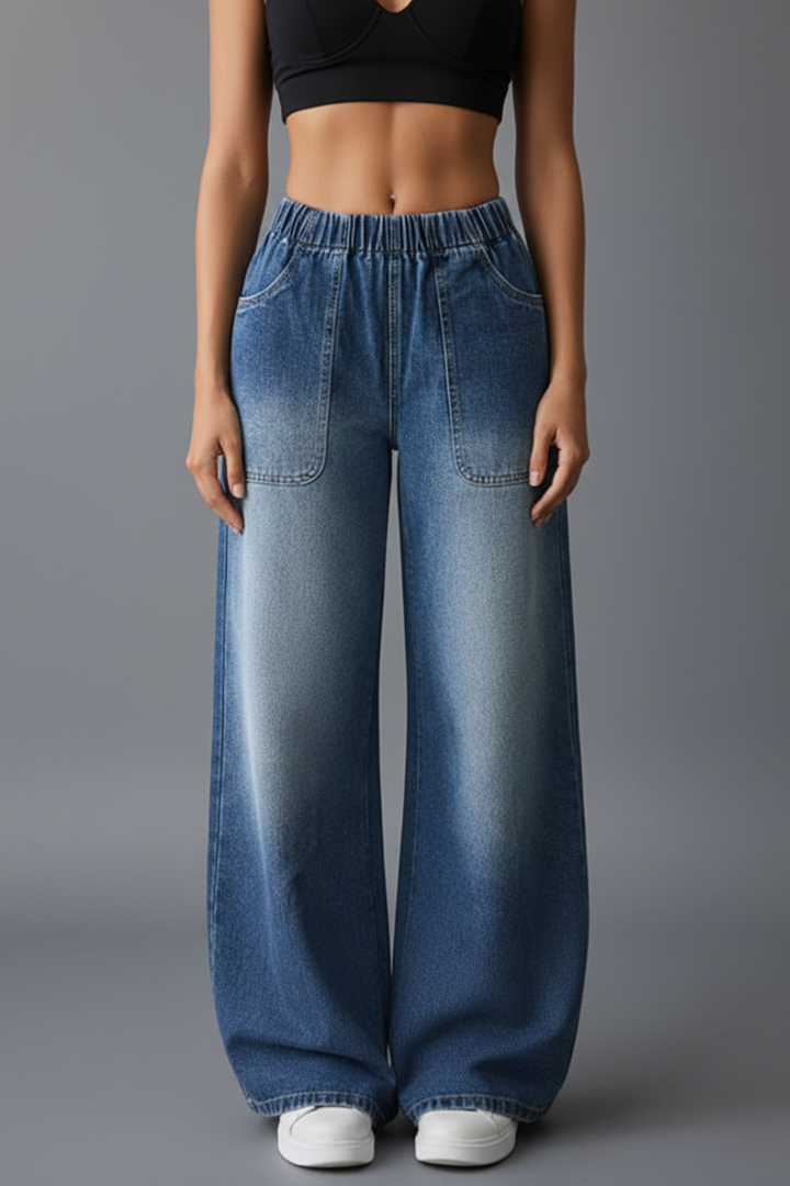 Women’s Trousers with Elastic Waist and Wide Legs
