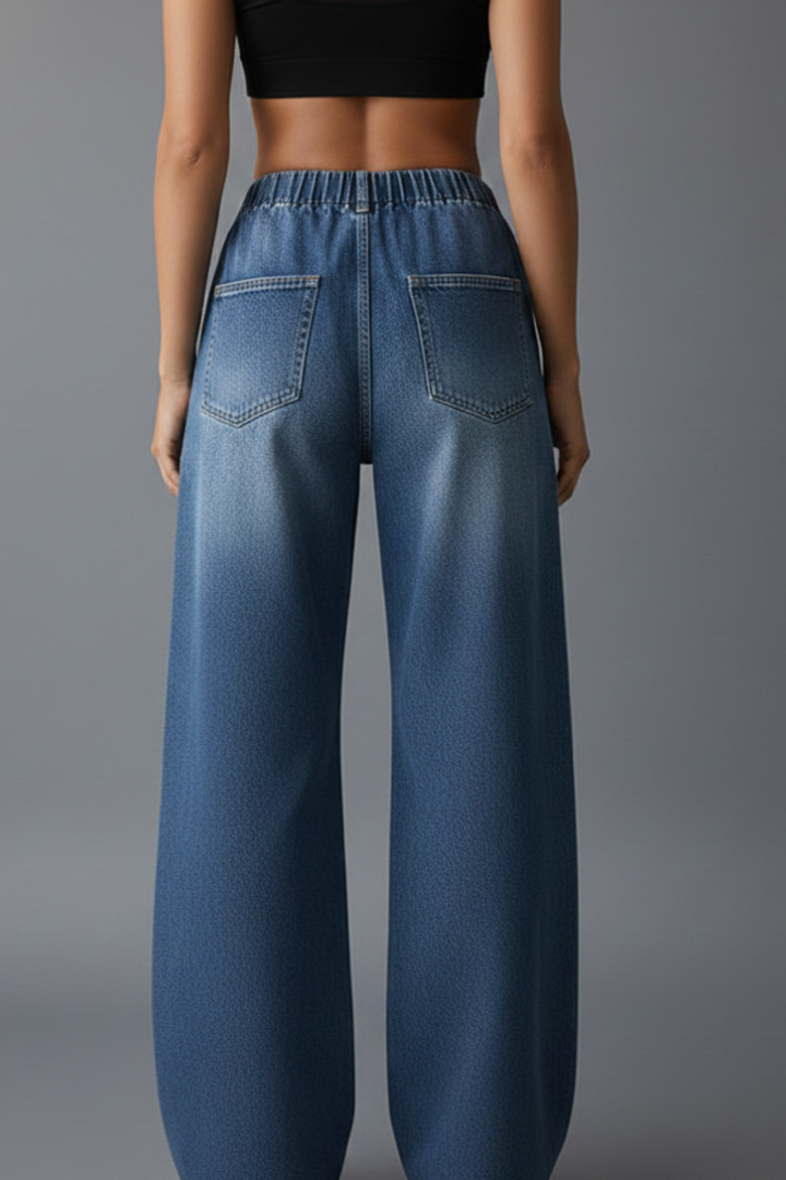 Women’s Trousers with Elastic Waist and Wide Legs
