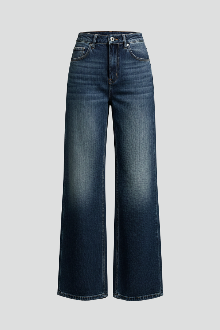Women’s Trousers with Mid Waist and Wide Leg