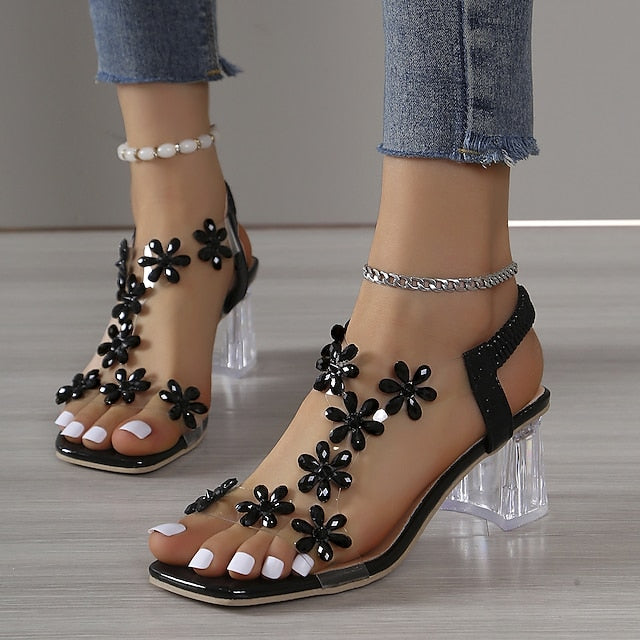 Sofie™ - Fashion Casual Block Heel Sandals with Rock Crystals for Women