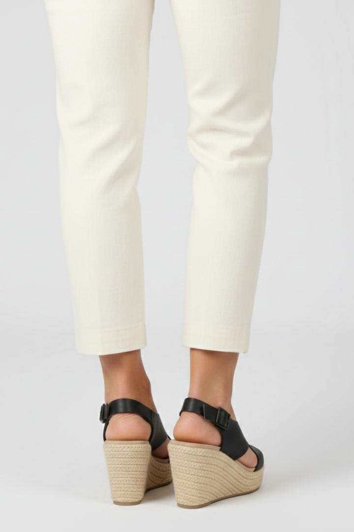 Women’s Wedge Sandals with Crossover Straps and a Slingback Buckle