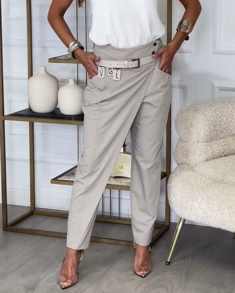 Cora | Patchwork Pants with Belt
