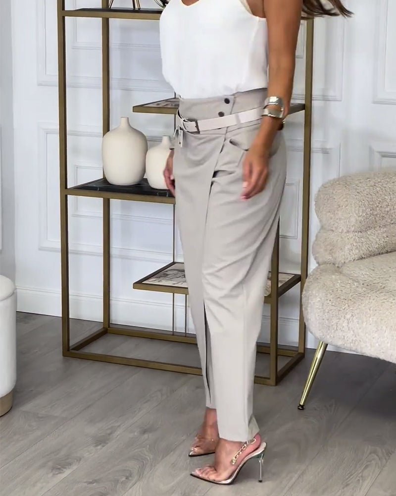 Cora | Patchwork Pants with Belt