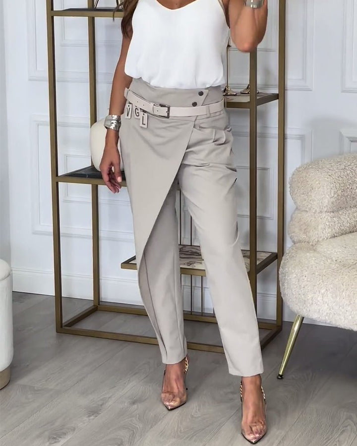Cora | Patchwork Pants with Belt