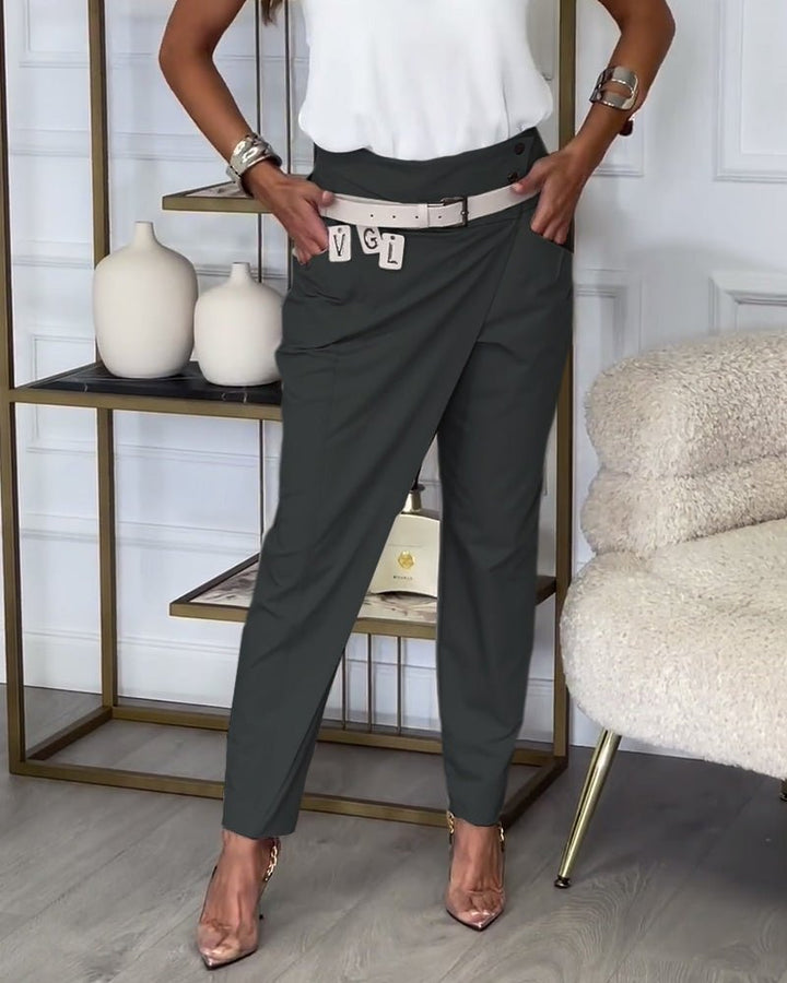 Cora | Patchwork Pants with Belt
