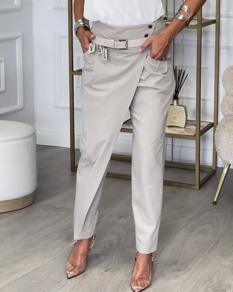 Cora | Patchwork Pants with Belt