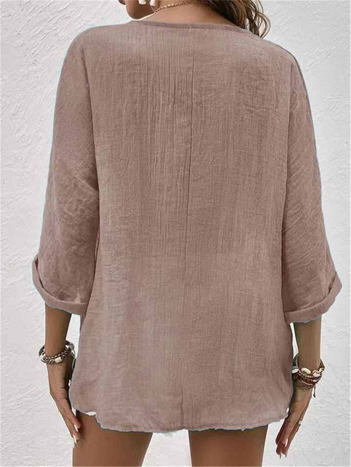 Fayo | Effortless V-Neck Button-Up Top