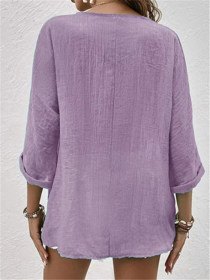 Fayo | Effortless V-Neck Button-Up Top