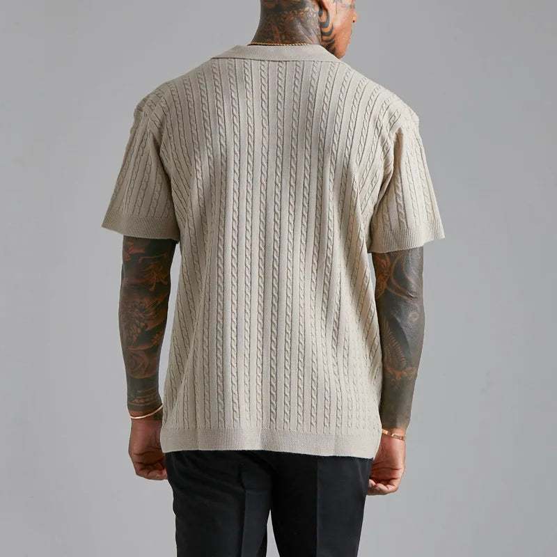 Trill | Men's Short-Sleeve Knitted Button-Up Shirt