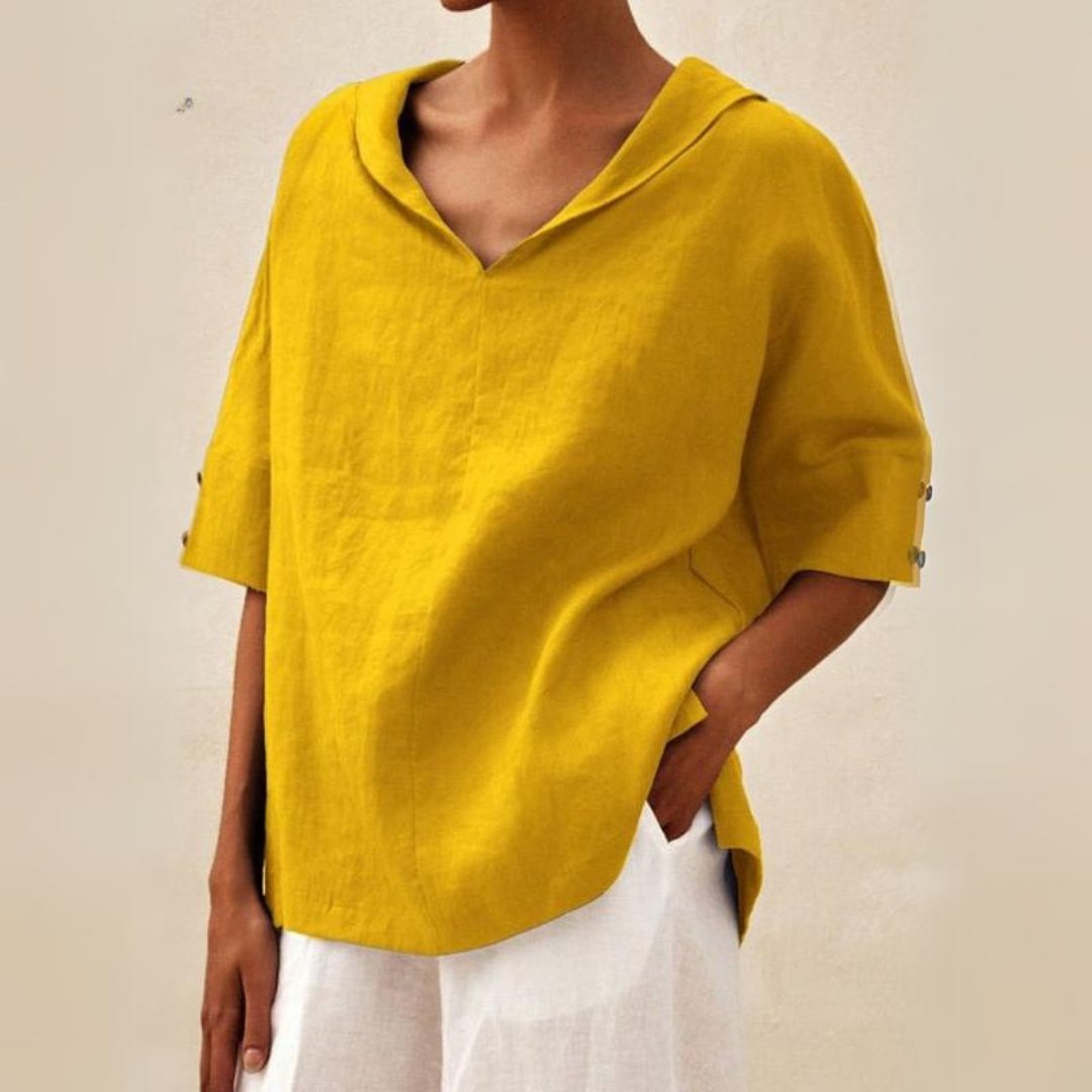 Lena | Women's V-Neck Casual Linen Shirt