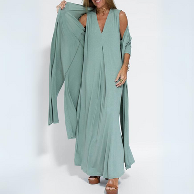 Sole™ - Elegant Summer Dress + Free Shoulder Wrap