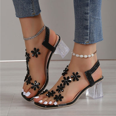 Sofie™ - Fashion Casual Block Heel Sandals with Rock Crystals for Women