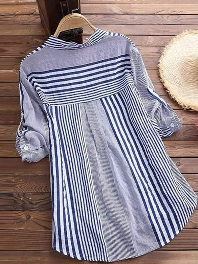 Brielle™ - Striped cotton blouse