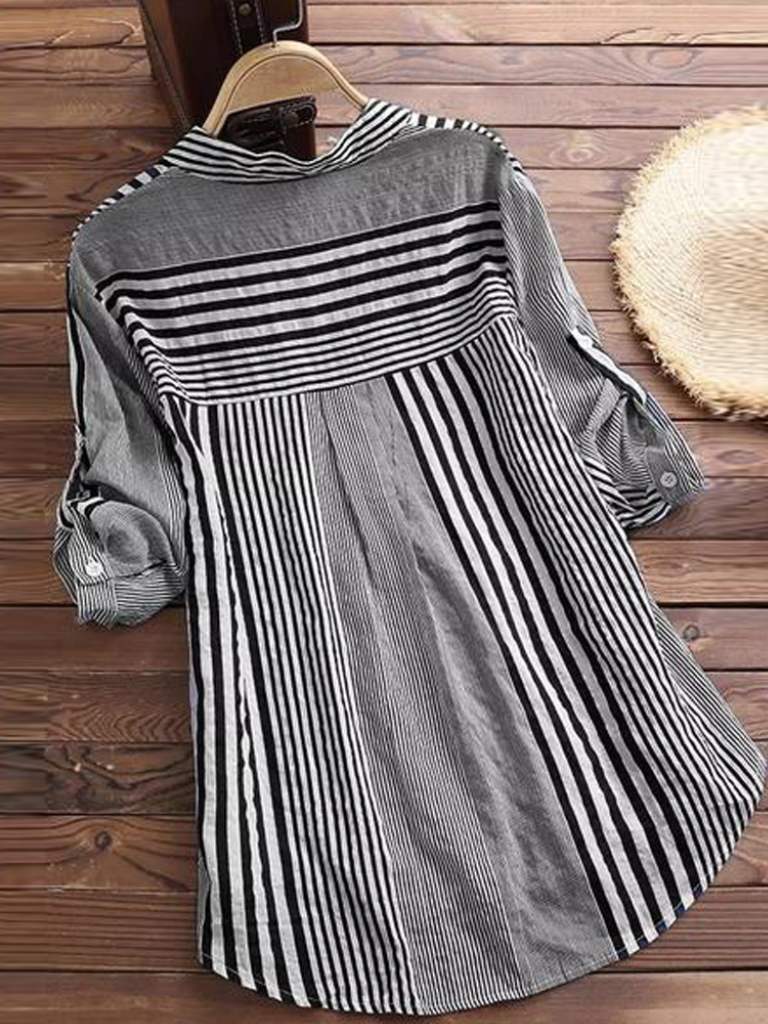 Brielle™ - Striped cotton blouse