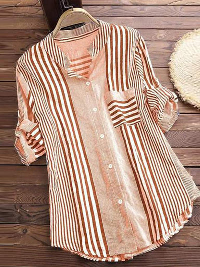 Brielle™ - Striped cotton blouse