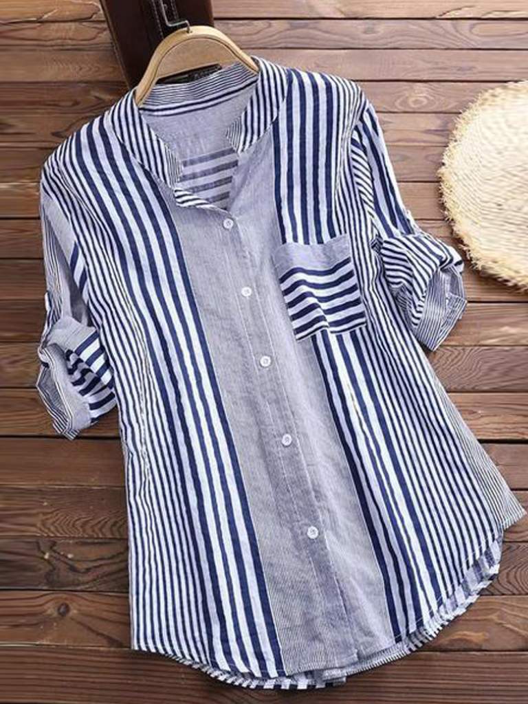 Brielle™ - Striped cotton blouse