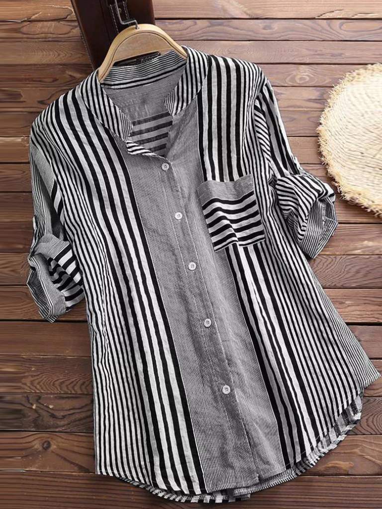 Brielle™ - Striped cotton blouse