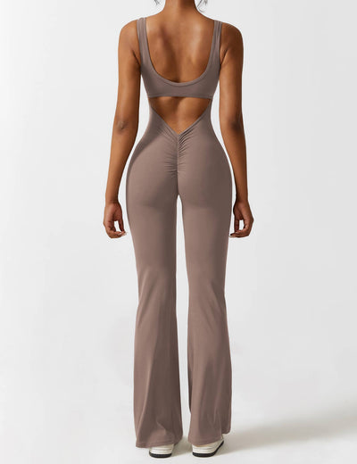 Allyson™ V-back flared jumpsuit