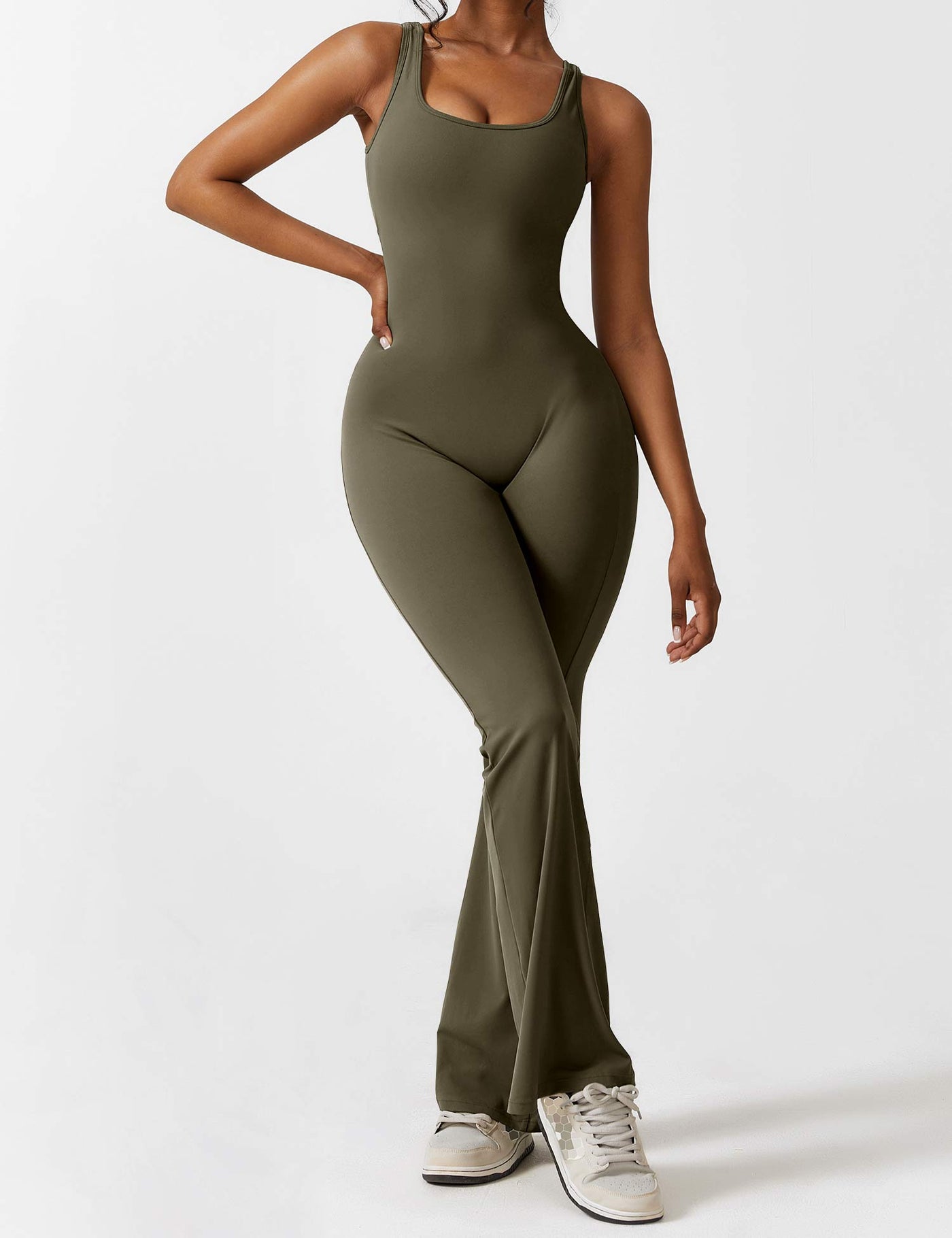 Allyson™ V-back flared jumpsuit